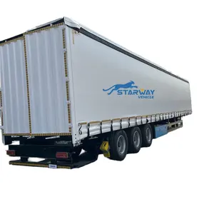 Starway merek 45ft baja sisi tirai semi-trailer truk kering Van kotak untuk dijual