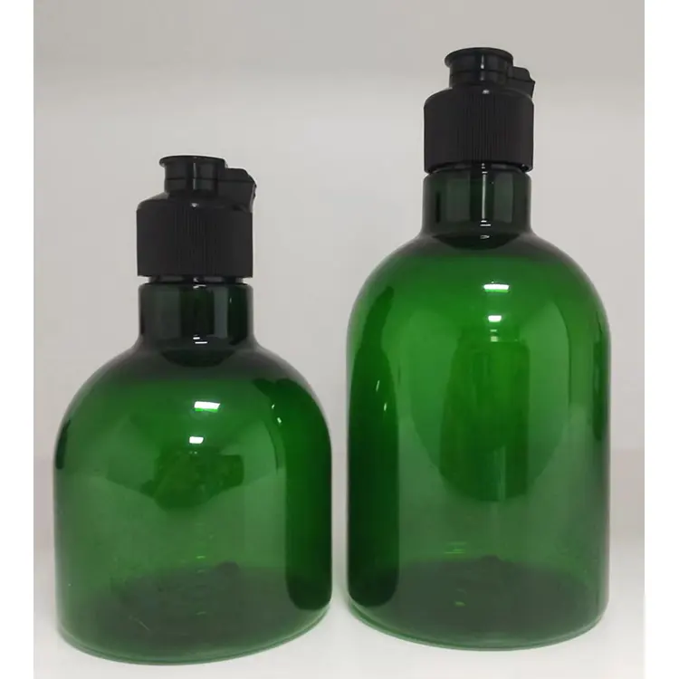 170ml 250ml 400ml Green Pet Lotion Pump shampoo Bottle Empty Containers Supplier Cosmetic Packaging green cosmetic packaging