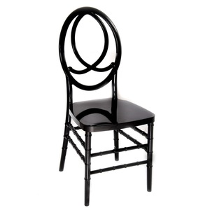 Silla de Bambú Blanca y Negra de Estilo Europeo, Silla de Resina con Respaldo Redondo Estilo <span class=keywords><strong>Castillo</strong></span>, Mesa y Silla de Comedor para Jardín y Exteriores - Product Image 1