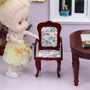 <span class=keywords><strong>Chaise</strong></span> de maison de poupée miniature 1:12, meubles ob11, confortable, velours, impression rouge, dossier haut, fauteuil <span class=keywords><strong>en</strong></span> <span class=keywords><strong>bois</strong></span> pour Banquet - Product Image 5