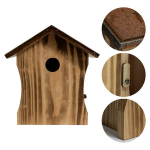 Ahşap kuş evleri dışında ispinoz Finch kardinaller için kutup ahşap kuş evi ile asılı gümrükleme bahçe ülke evler - Product Image 4