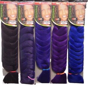 Vente en Gros Usine Cheveux Synthétiques Ombrés Pré-Étirés Texture Yaki pour Tresses au Crochet et Extensions Capillaires Africaines - Product Image 1