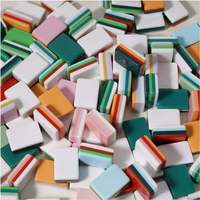 Mahjong américain de luxe moderne à thème papillon personnalisé, en acrylique, avec bordure arc-en-ciel, 160 tuiles, textes chinois mignons et porte-bonheur