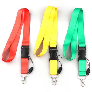 <b>Polyester</b> <b>Lanyard</b> 2Cm Solid Color Buckle Phone Card Holder Id Badge Exhibition With Logo Printing Customizable - Product Image 2