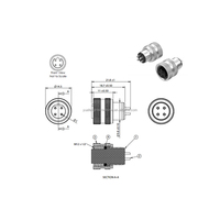 Connecteur en gros d'usine de haute qualité CE RoHS connecteur de Style moulage plaqué or 4pin blindé M12 B-code soudure mâle IP67