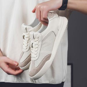 Chaussures de skate pour hommes 2025 – Baskets décontractées haut de gamme en cuir véritable respirantes pour l'été – Baskets blanches pour hommes - Product Image 3