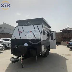 Chinese suppliers OTR black rhino cabina pickup travel trailer camper caravan for sale