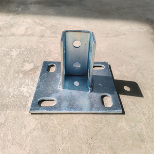 4 Holes Square Mount Strut Post Base For 1-5/8&quot; Single Channel Solar Panel Bracket - Product Image 6