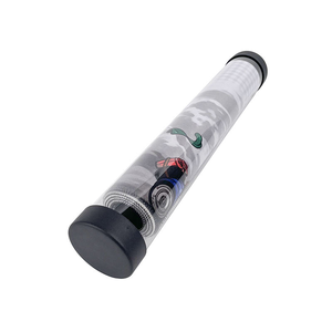 Clear Plastic Round Storage Tube with Black Ends Vertical Display <b>Rack</b> - Product Image 4
