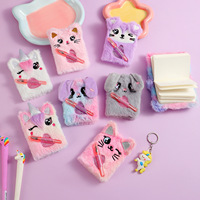 Carnet pour enfants en peluche avec 80 pages intérieures et stylo, série animaux de dessin animé, petit carnet