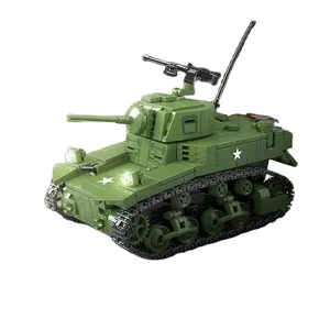 Quanguan 100101 De Ww2 Militaire Leger Tanks Serie Bouwstenen Set Caz Soldaten Sovjet Tank Auto Model Speelgoed Voor Jongens