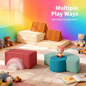 Высокоплотный стеганый губчатый мат для лазания и игр для детей, напольный коврик-подушка на заказ - Product Image 1