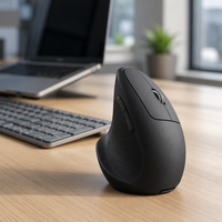 Souris verticale ergonomique sans fil Bluetooth 5.1 2.4G, triple mode filaire, boutons 6D, 2400 DPI, clic silencieux, rechargeable, pour ordinateur