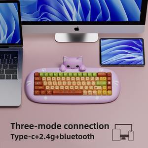 NUEVO CAT68 Teclado mecánico para juegos Silicona Tri-mode inalámbrico Hot-swap RGB Retroiluminación para Amazom/Shopify/INS/<span class=keywords><strong>facebook</strong></span> - Product Image 4