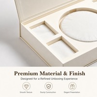HuanXing Luxuriöses Beige Tee-Geschenkbox-Set mit Individuellem Logo, Klappdeckel und Inneren Trennwänden für Tee-Kuchen-Geschäftsgeschenkverpackung