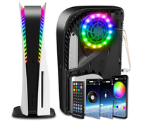 DIY RGB LED-Lichtstreifen-Set für PS5 Slim 8 Farben & 400 Effekte mit IR-Fernbedienung für Playstation 5 Konsolen-Zubehör