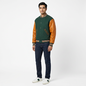 Cheap Price <b>High</b> Quality Street Oversize Wholesale Blank Letterman Varsity Jacket 100% Cotton Front Logo Mens College Winter - Product Image 1
