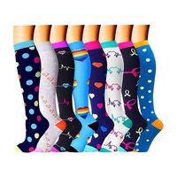 Chaussettes de compression sportives Cmax LYM 15-20 mmHg, hauteur genou, avec bord imprimé, respirantes, en tricot Spandex/Nylon, certifiées GRS OEKO-TEX, pour l'été