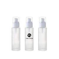 Flacon cosmétique en verre dépoli transparent à épaules plates avec pulvérisateur, 20ml, 30ml, 40ml, 50ml, 60ml, 80ml, 100ml, 120ml, 3.4oz