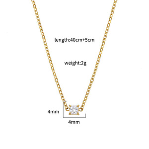 Crystal Necklace Gold Chain With Zircon Amethyst Emerald Bezel Setting Clavicle Chain For Women Everyday Wear - Product Image 4
