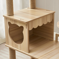 Tour de chat Bangke pour chats d'intérieur, condo de meubles pour chat à plusieurs niveaux pour grand arbre à chat avec perchoir en peluche rembourré, panier confortable