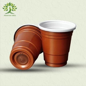 PTPACK Disposable Shot Glasses Mini Red Plastic 2oz Party Cup