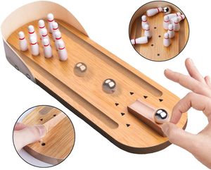 ชุดเกมโบว์ลิ่งมินิตั้งโต๊ะไม้แบบโค้งสำหรับโต๊ะสำนักงานบรรเทาความเครียด - Product Image 2