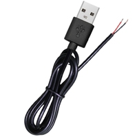 Kabel USB 2.0 a Male ke Ujung Kabel Tanpa Isolasi 2pin 4pin untuk Pengisian Cepat Lampu LED Strip