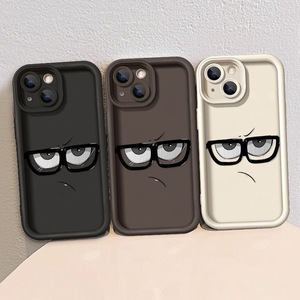 Cover per Telefono in Silicone Antiurto con Occhiali Divertenti BAILI per iPhone 13 14 15 Pro Max Custodia Morbida con Espressione Arrabbiata Cartoonesca - Product Image 2