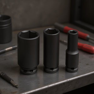 Jeu de clés à douilles à chocs Fervi, 3 pièces, entraînement 1/2 pouce, douilles hexagonales métriques - Product Image 3