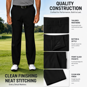 Pantaloni da Golf da Uomo su Misura, Vestibilità Raffinata e Dritta, Traspiranti ed Elasticizzati, per Campo e Club, Stile Smart Casual - Product Image 4