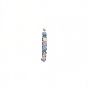 Pendientes Huggie de Oro Blanco con Bisel de Cuarzo para Mujer, Joyería de Moda, Pendientes Colgantes de Aleación - Product Image 1