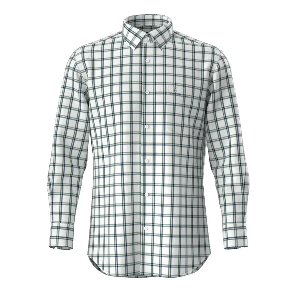 Export qualität European Size Shirt aus Bambus Polyester Blended Herren hemd mit klassischem Plaid Design