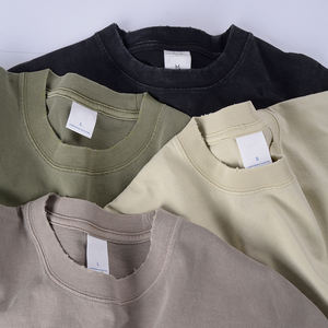 젤란 도매 디스트레스드 애시드 워시드 티셔츠 스트릿웨어 힙합 100% 면 티셔츠 로고 맞춤 오버사이즈 빈티지 - Product Image 2