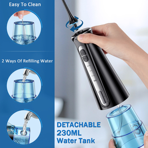 Bestope Hydropulseur dentaire noir 230 ml, 3 modes, avec 6 buses et 2 brosses à dents - Product Image 6