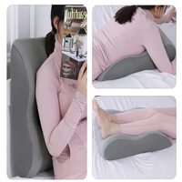 Oreiller de repos pour les jambes en mousse à mémoire de forme, forme de coin, pour soulager la douleur du nerf sciatique, positionnement réglable du lit et confort de sommeil