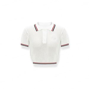 Custom Embroidery Logo Tennis Set Pickleball Cropped Sweater Polo Shirts Tops Women's <b>Knitted</b> Sweater Tennis Wear Manufacturer - Product Image 5