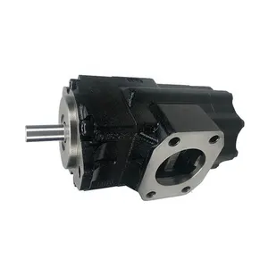 T6CC Industrial Hydraulic Double Vane Pump High Pressure Oil Pump with Keyed shaft T6 Replacement DENISON Rotation:CW