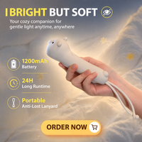 Senter LED USB Lucu Mini, Lampu Darurat Silikon Personal, Lampu Malam Anak untuk Camping Outdoor, Gantungan Kunci Hadiah, Cahaya Putih Hangat