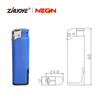 Vente en gros 2 en 1 briquet électronique briquet butane allume-cigare avec logo personnalisé jetable bougie briquet LED