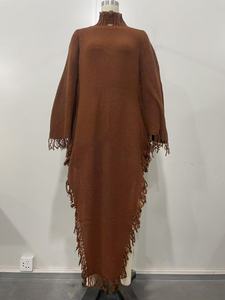 Gaun Sweater Rajut Kasual Elegan Model Bodycon Panjang Musim Semi Musim Dingin 2026 dengan Rumbai untuk Wanita - Product Image 6