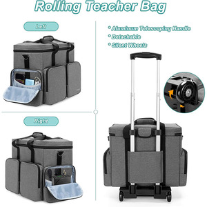 15.6 pouces ordinateur portable enseignement fournitures de bureau artisanat <span class=keywords><strong>sac</strong></span> de rangement <span class=keywords><strong>à</strong></span> <span class=keywords><strong>roulettes</strong></span> roulant Scrapbook professeur <span class=keywords><strong>sac</strong></span> fourre-tout avec roue - Product Image 5