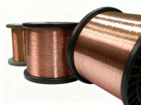 Fil de cuivre émaillé à âme unique de classe 130 de diamètre personnalisé pour bobinage de moteurs électriques IP65 plat pour bâtiment aérien automobile de haute qualité