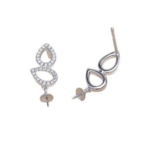 Accessoires de bijoux en argent S925, double perle, nœud dynamique, boucle d'oreille DIY, perle vide, support pour perles de 5 à 10 mm, pour trouvailles de bijoux de 5 à 10 mm - Product Image 5