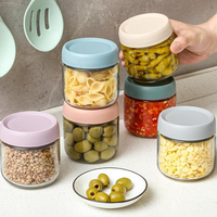 6-pack 16 oz Contenants d'avoine de nuit Conteneurs de stockage des aliments Pots à salade Mason à large bouche Pots d'avoine en verre avec couvercles hermétiques