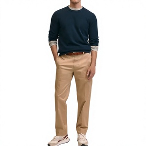 Pantalones Chinos Casuales Rectos Color Caqui para Hombre de Alta Calidad con Bolsillos Laterales, Tela Oxford de Peso Medio, para Otoño, Venta al Por Mayor - Product Image 1