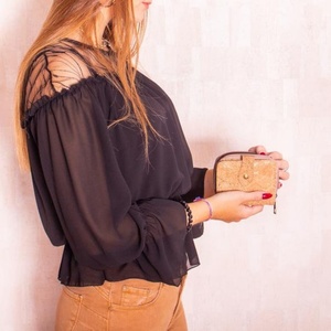Boshiho Cork Zipper Minimalist <b>Wallet</b> with Card Holder Slim Cork Colorful Flower <b>Rfid</b> <b>Wallets</b> Card Holder Purse for Women - Product Image 3