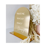 Support de logo de table en acrylique pour bureau professionnel, personnalisé, en plexiglas dépoli, forme arche, pour mariage, A2 A4 8.5 X 11