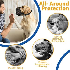 Museau pour chien de taille moyenne et grande Panier en PVC souple Museau long avec museau Rubans respirants rembourrés Empêche de mordre le charognard Doberman - Product Image 5