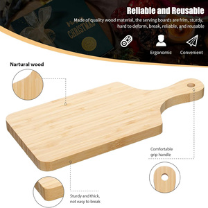 <span class=keywords><strong>Planche</strong></span> à découper en bambou épaisse en vrac <span class=keywords><strong>bois</strong></span> à découper artisanat servant des planches de charcuterie pour bricolage mariage pendaison de crémaillère cadeau (poignée) - Product Image 2